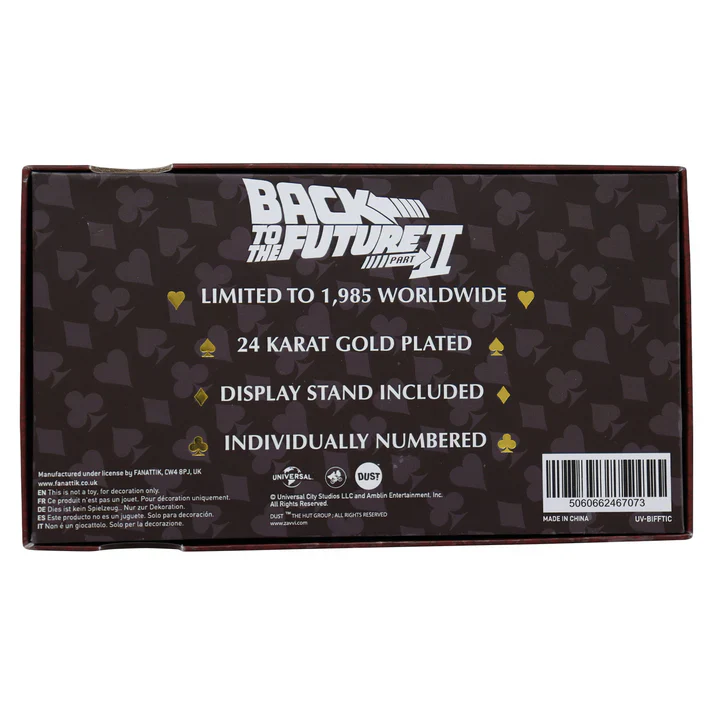 Back to the Future Limited Edition 24k Gold Plated Biff Tannen Museum Entrance Ticket - Image 4