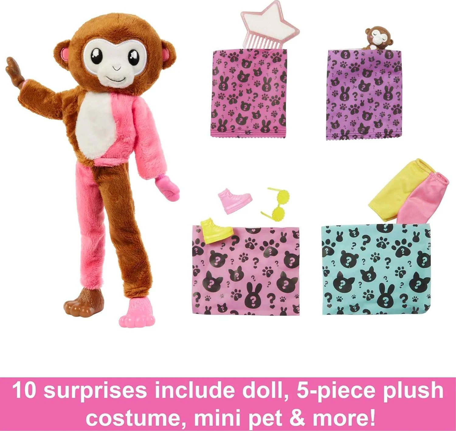 Barbie Cutie Reveal: Monkey Plush Doll & Costume Set - Image 4