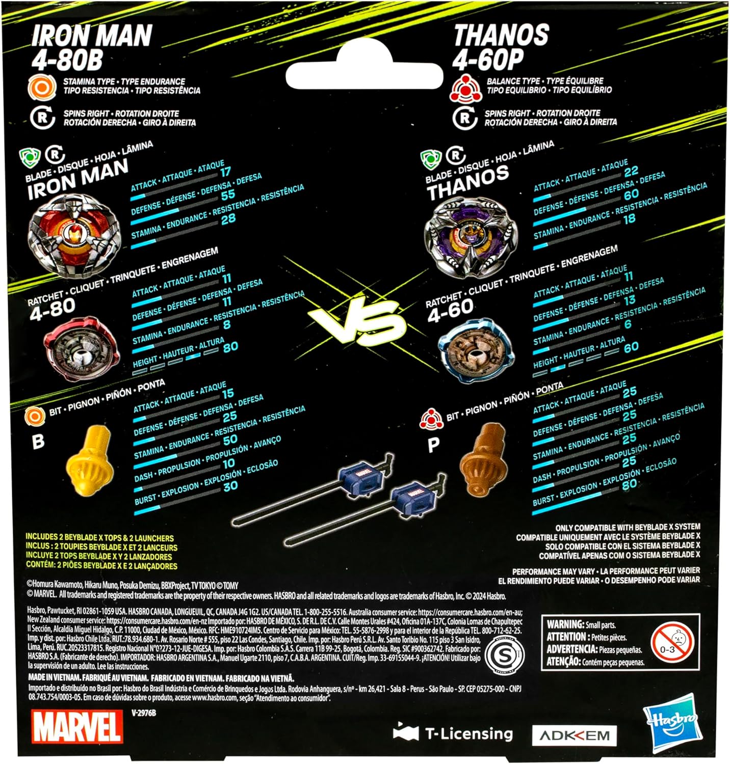 Beyblade X: Iron Man 4-80B & Thanos 4-60P - 2 Pack - Image 3