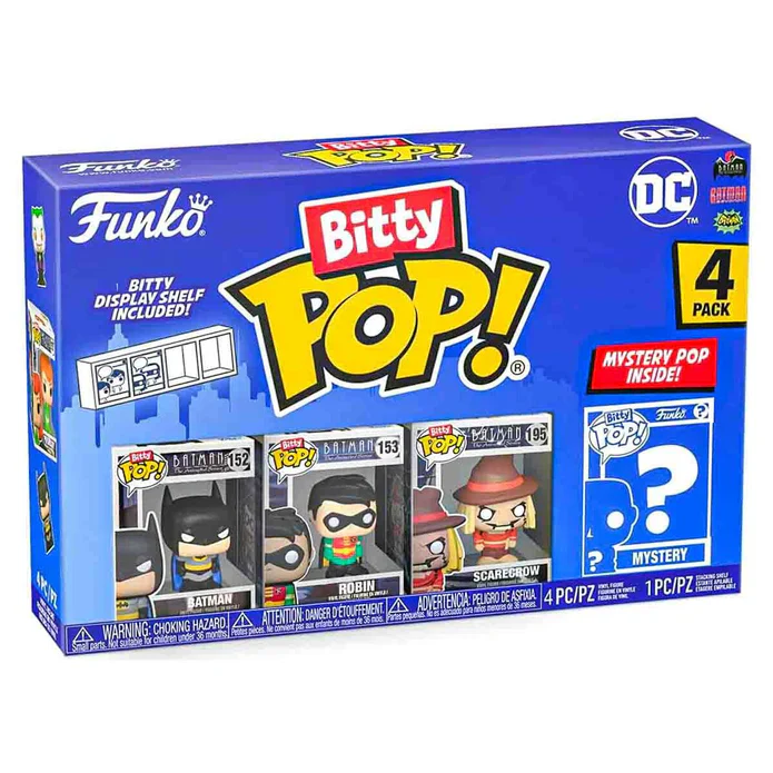 Bitty Pop! DC Comics Superheroes: Batman 4-Pack Mini Vinyl Figure with Mystery