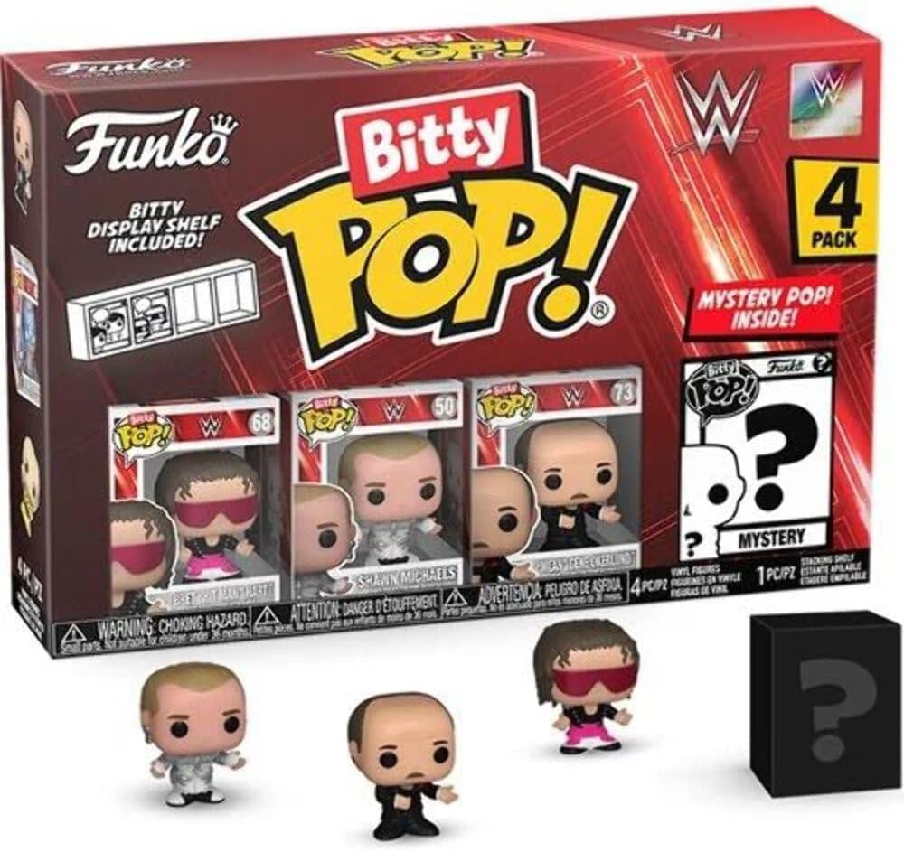 Bitty Pop! WWE: Bret Hart 4-pack Mini Vinyl Figure with Mystery