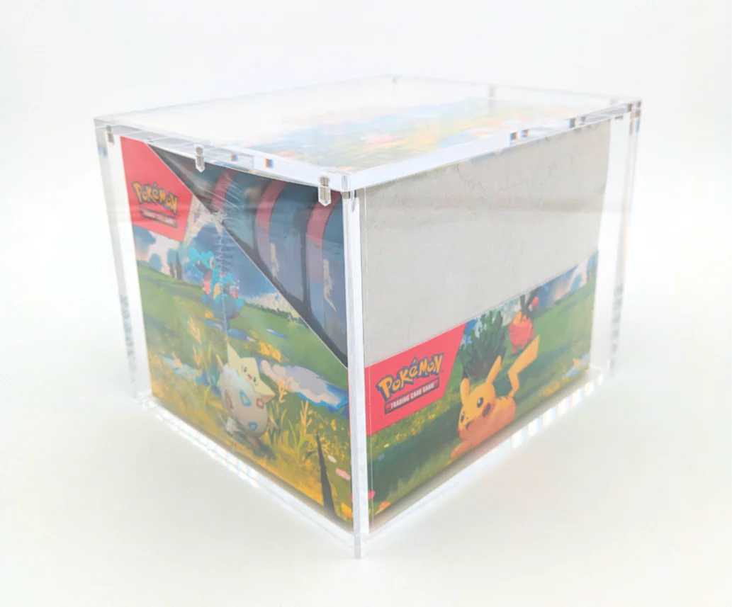 Clear Acrylic Mini Tin- 10 Pack Display Unit Case - Magnetic Lid - Image 4