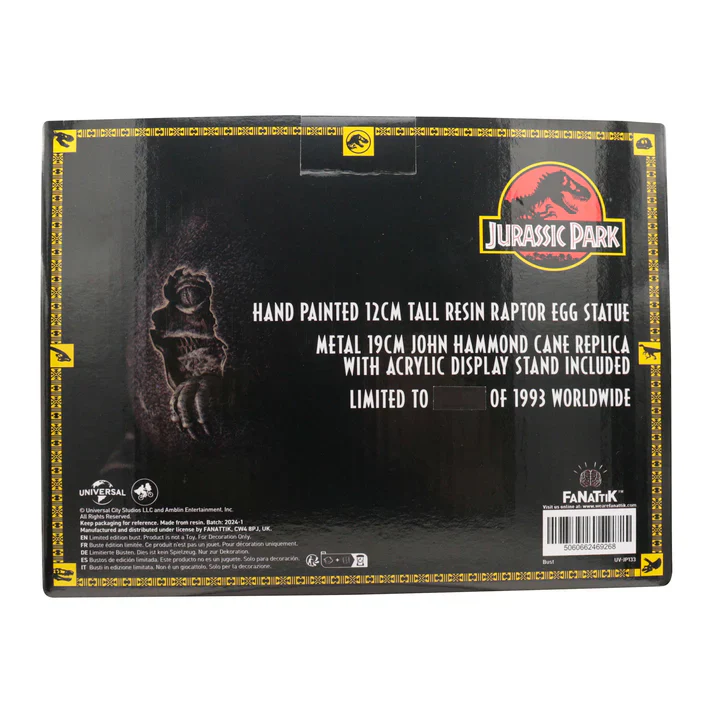 Jurassic Park 30th Anniversary Replica Egg & John Hammond Cane Set - Image 3