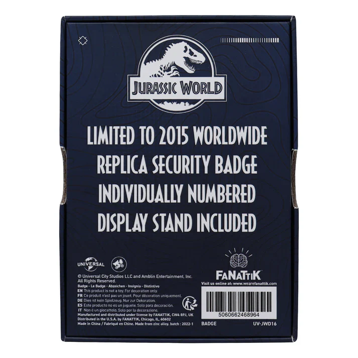 Jurassic World Limited Edition Replica Security Badge - Image 4