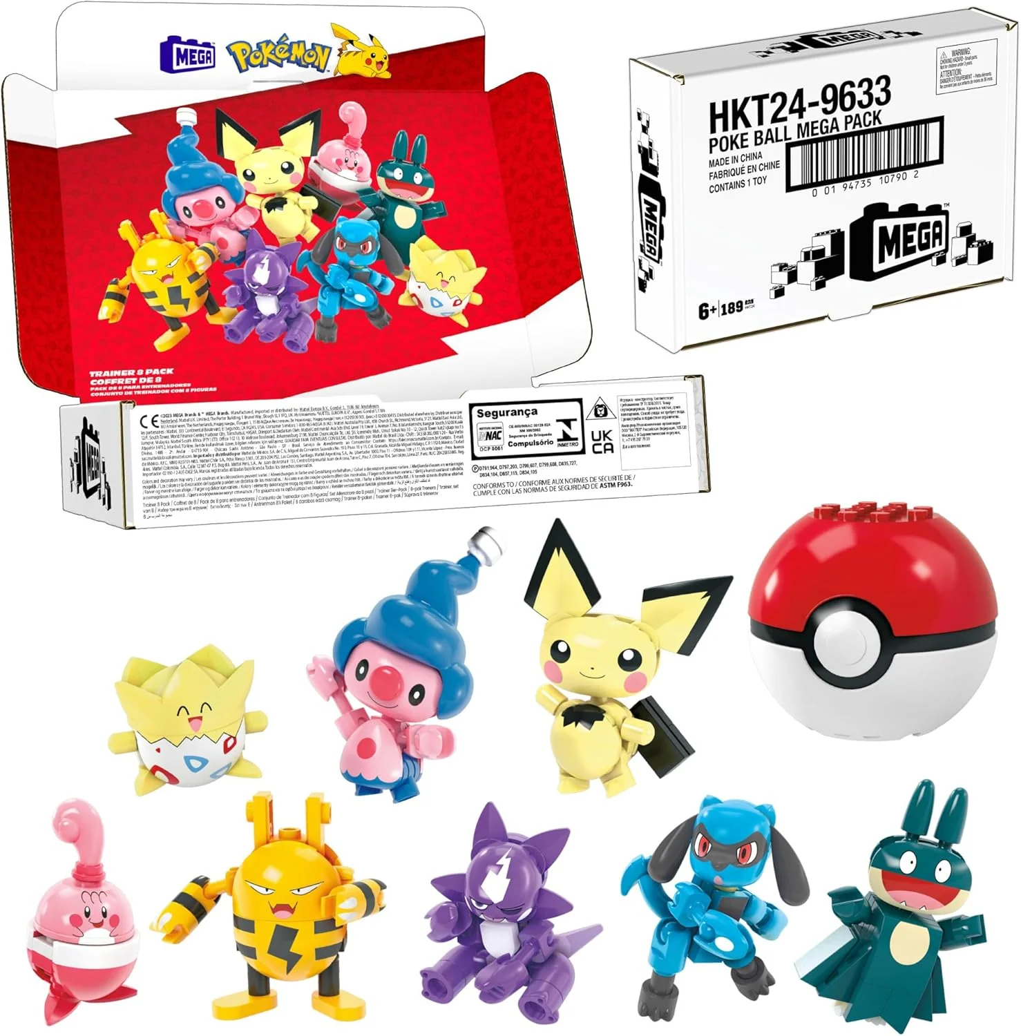 Mattel Mega Blocks: Pokemon Building Toys Set Trainer 8 Pack with 189 Pieces - Image 2