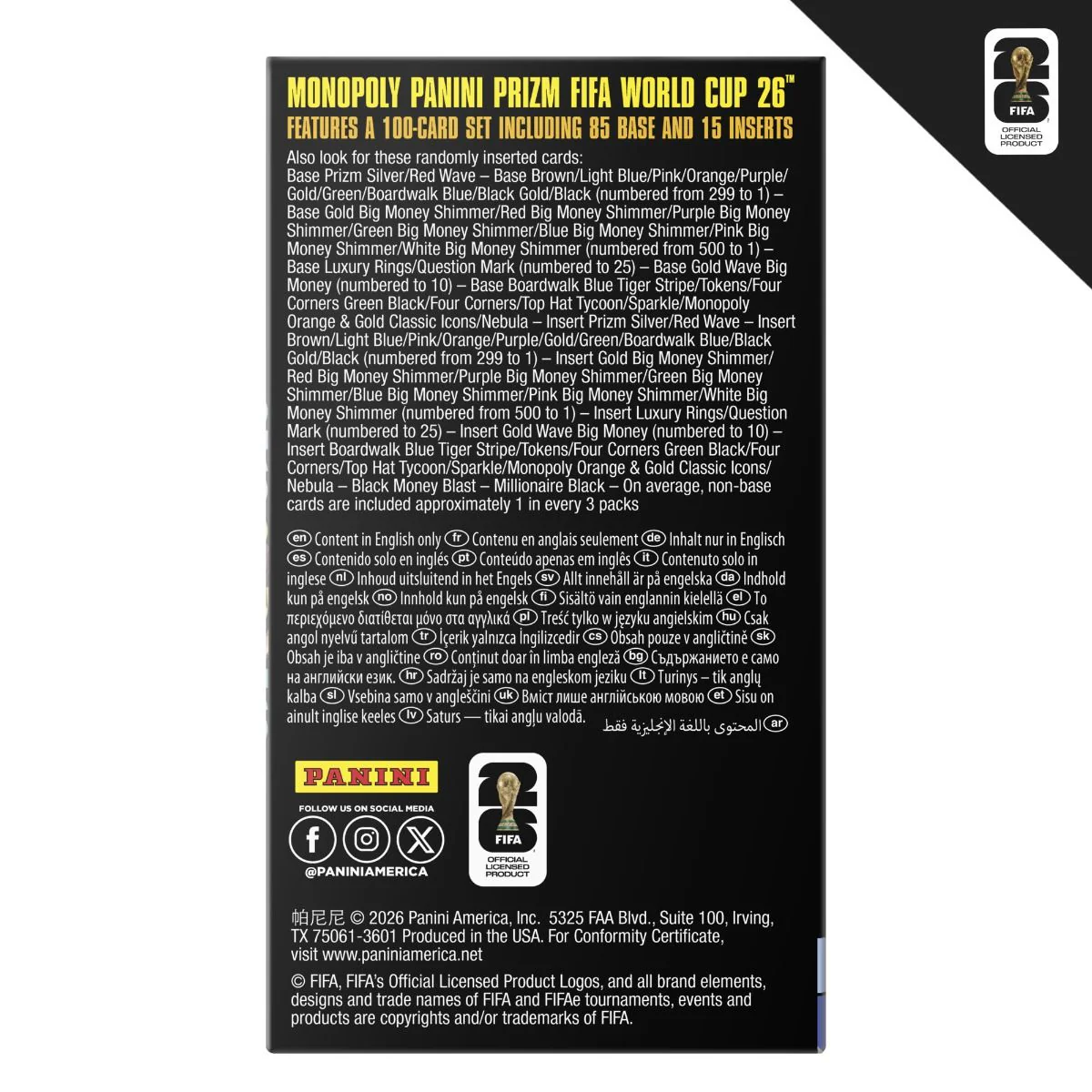 Monopoly Panini Prizm: FIFA World Cup Trading Cards Booster Box - Image 5