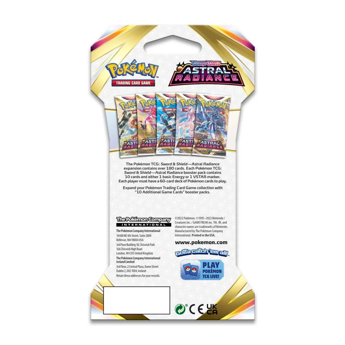 Pokemon TCG: Astral Radiance Sleeved Booster Pack Art Bundle [Set of 5] - Image 7