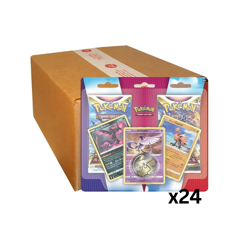 Pokemon TCG: Enhanced 2-Pack Blister Pack - Sealed Case 24 units [Articuno, Zapdos, & Moltres]