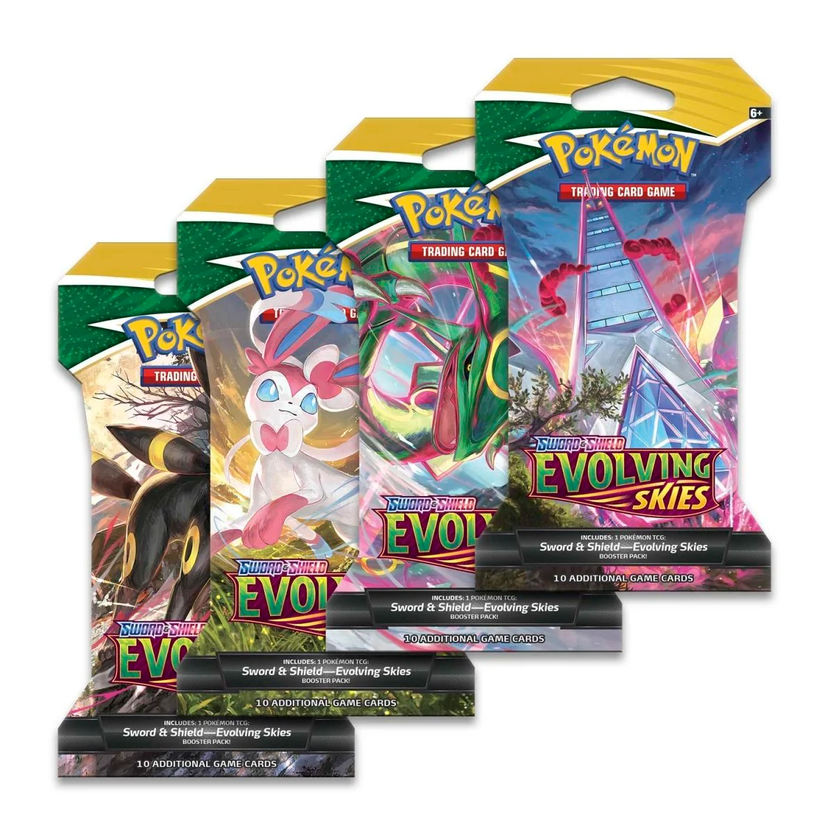 Pokemon TCG: Evolving Skies Sleeved Booster Pack Art Bundle [Set of 4]