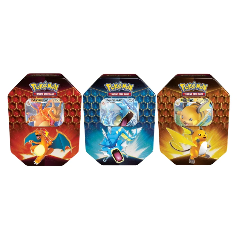 Pokemon TCG: Hidden Fates Tin [Set of 3] Art Set - Charizard / Raichu / Gyarados