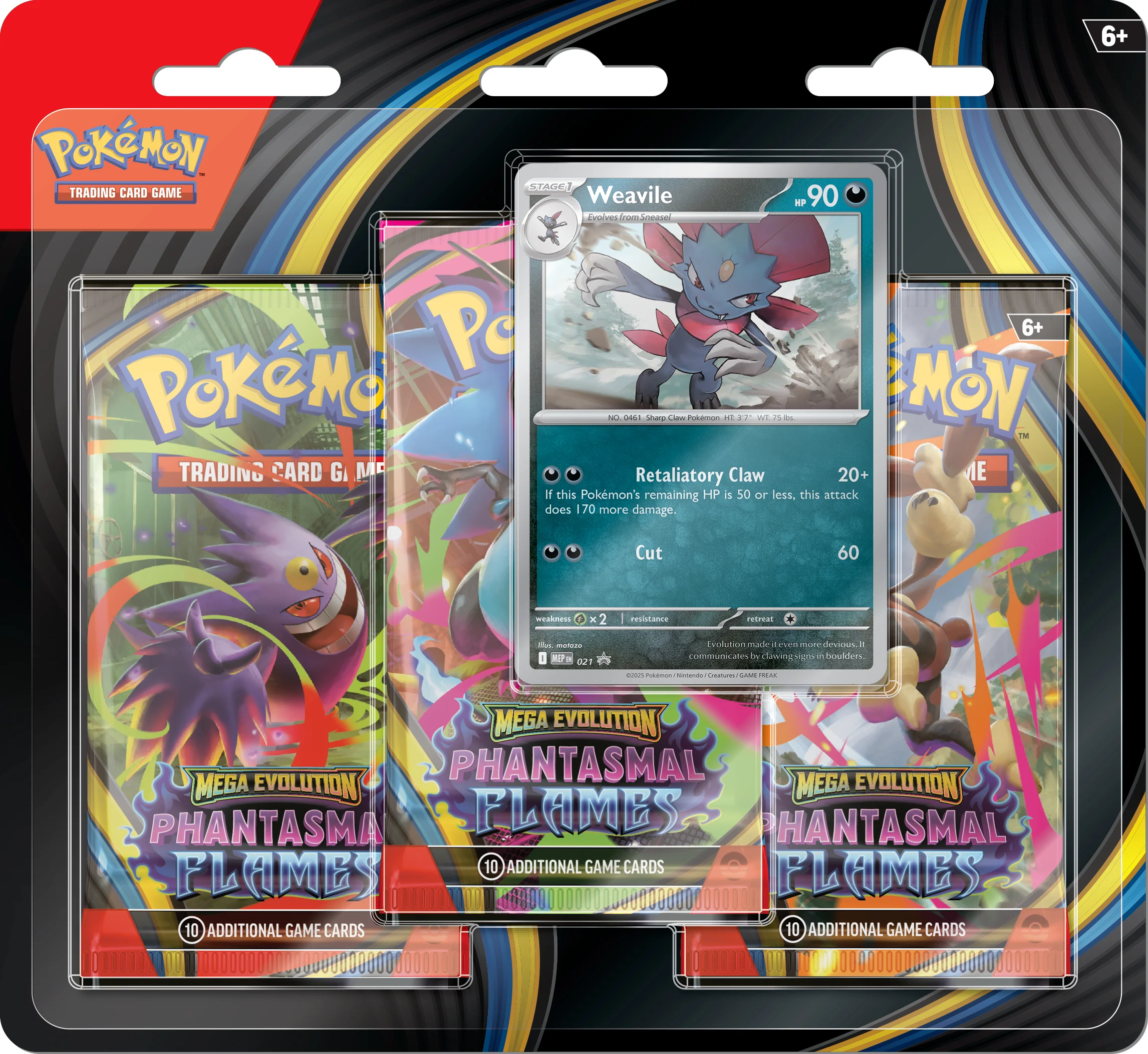 Pokemon TCG: Mega Evolution - Phantasmal Flames - 3 Pack Blister Box - Image 4