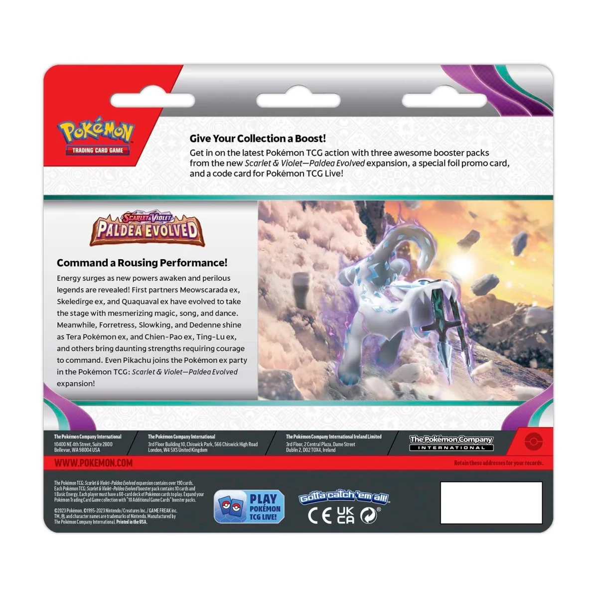 Pokemon TCG: Paldea Evolved 3-Pack Blister - Varoom - Image 3