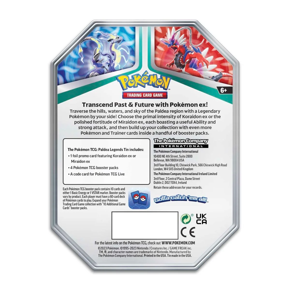 Pokemon TCG: Paldea Legends Tin (Koraidon / Miraidon) - Image 5
