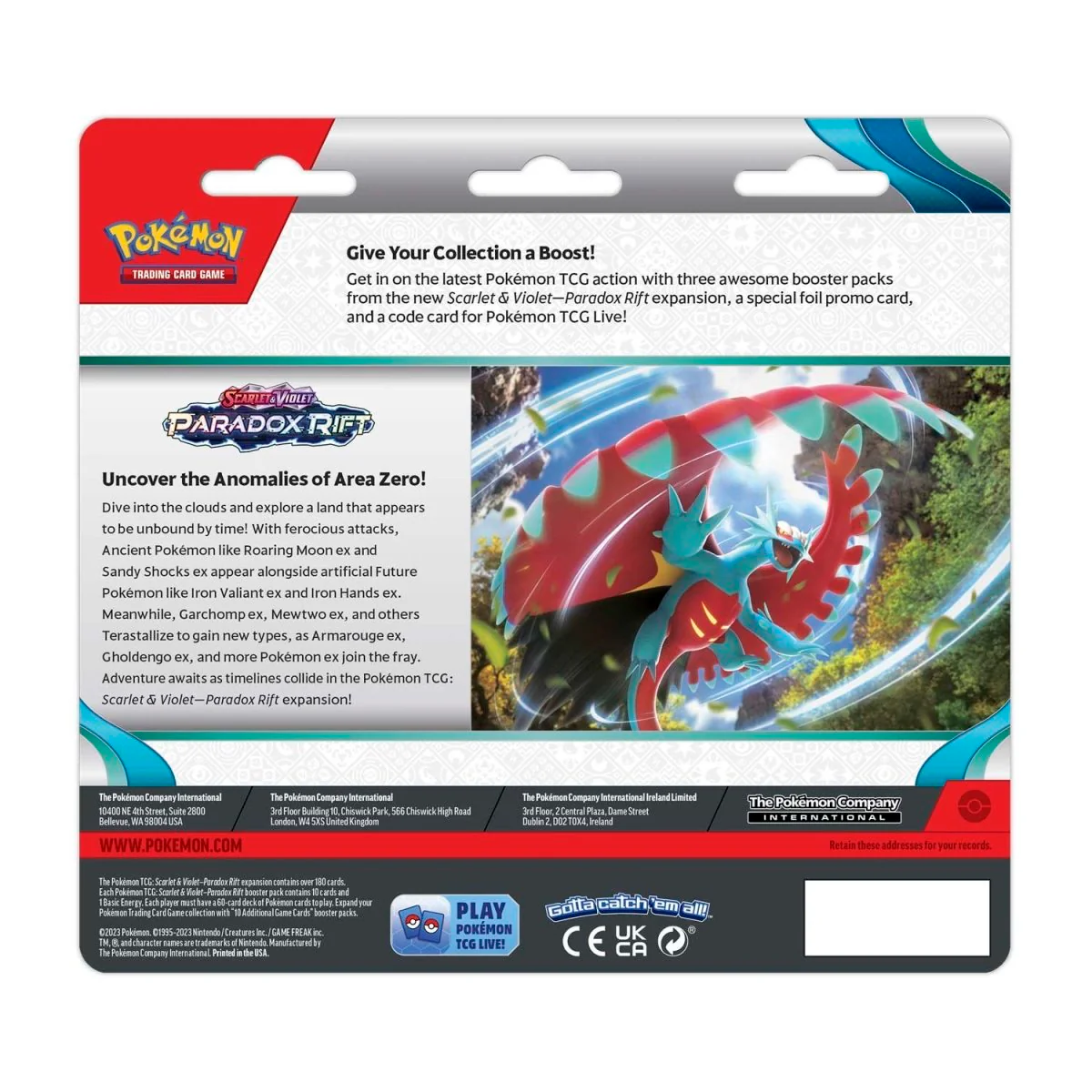 Pokemon TCG: Scarlet & Violet 4 - Paradox Rift - 3-Pack Blister - Cetitan - Image 3