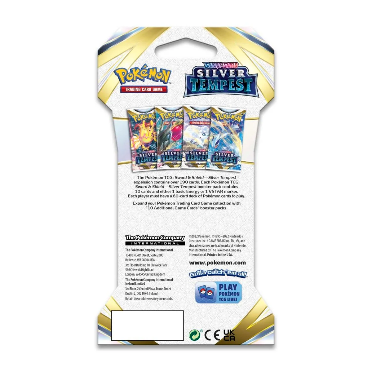 Pokemon TCG: Silver Tempest Sleeved Booster Pack Art Bundle [Set of 4] - Image 6