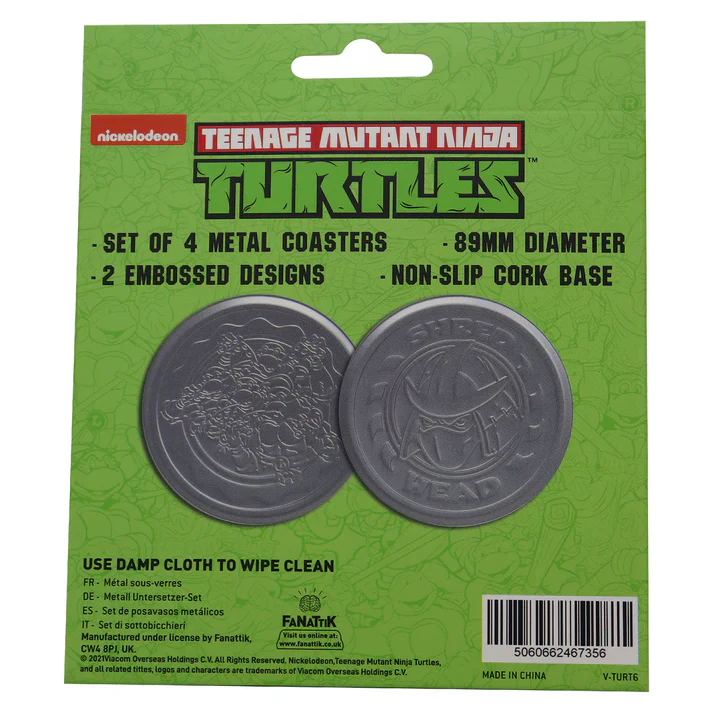 Teenage Mutant Ninja Turtles Set of 4 Embossed Metal Coasters - Image 3