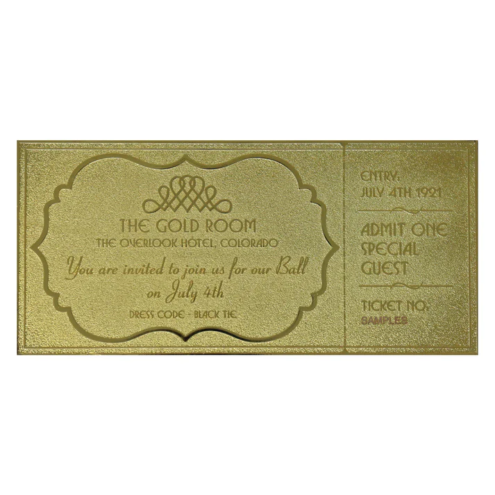 The Shining Limited Edition 24k Gold Plated The Overlook Hotel Ball Ticket - Image 2