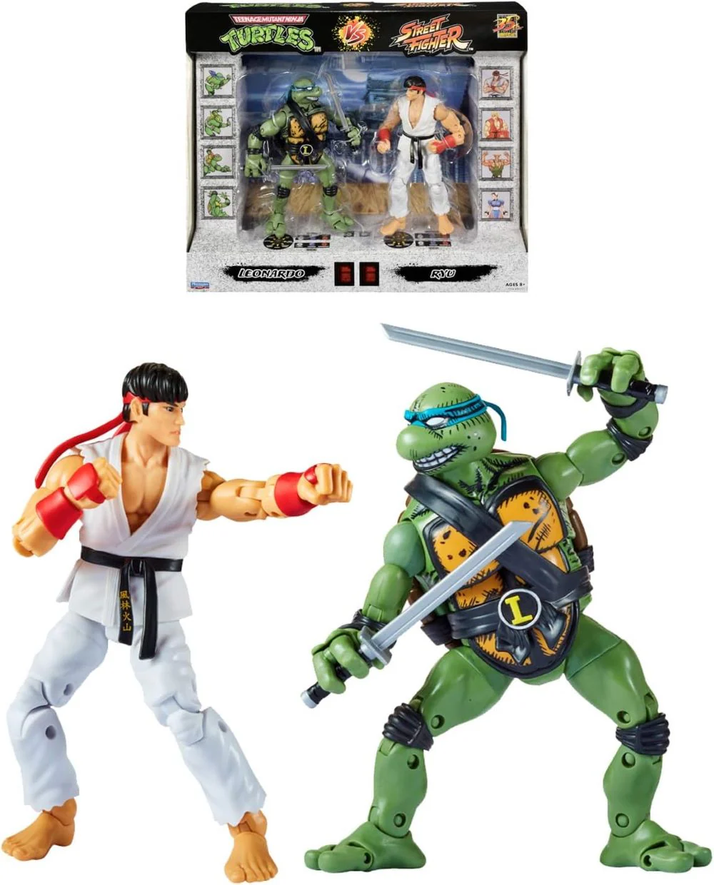 TMNT Leonardo Vs Ryu Figurine Twin Pack - Image 3