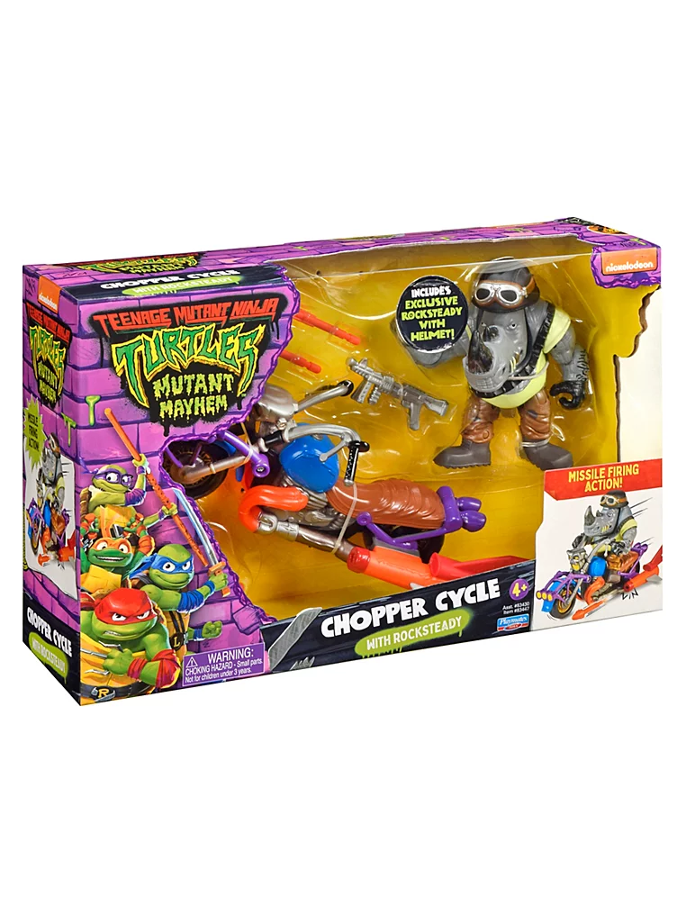 TMNT Mutant Mayhem Chopper with Rocksteady - Image 3