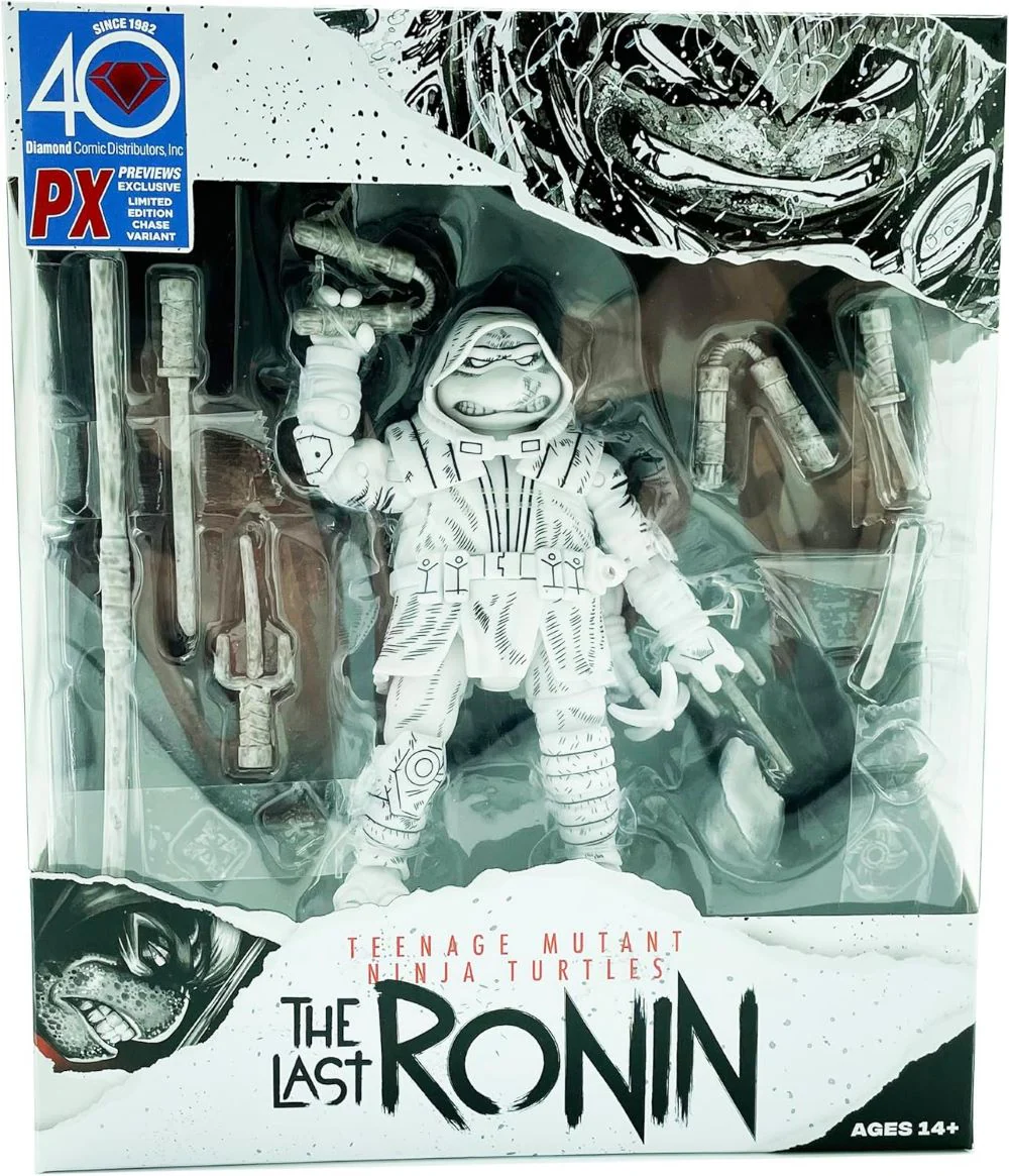 TMNT The Last Ronin Michelangelo Black and White Figurine - Image 2