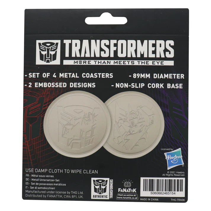 Transformers Set of 4 Embossed Metal Coasters - Image 3