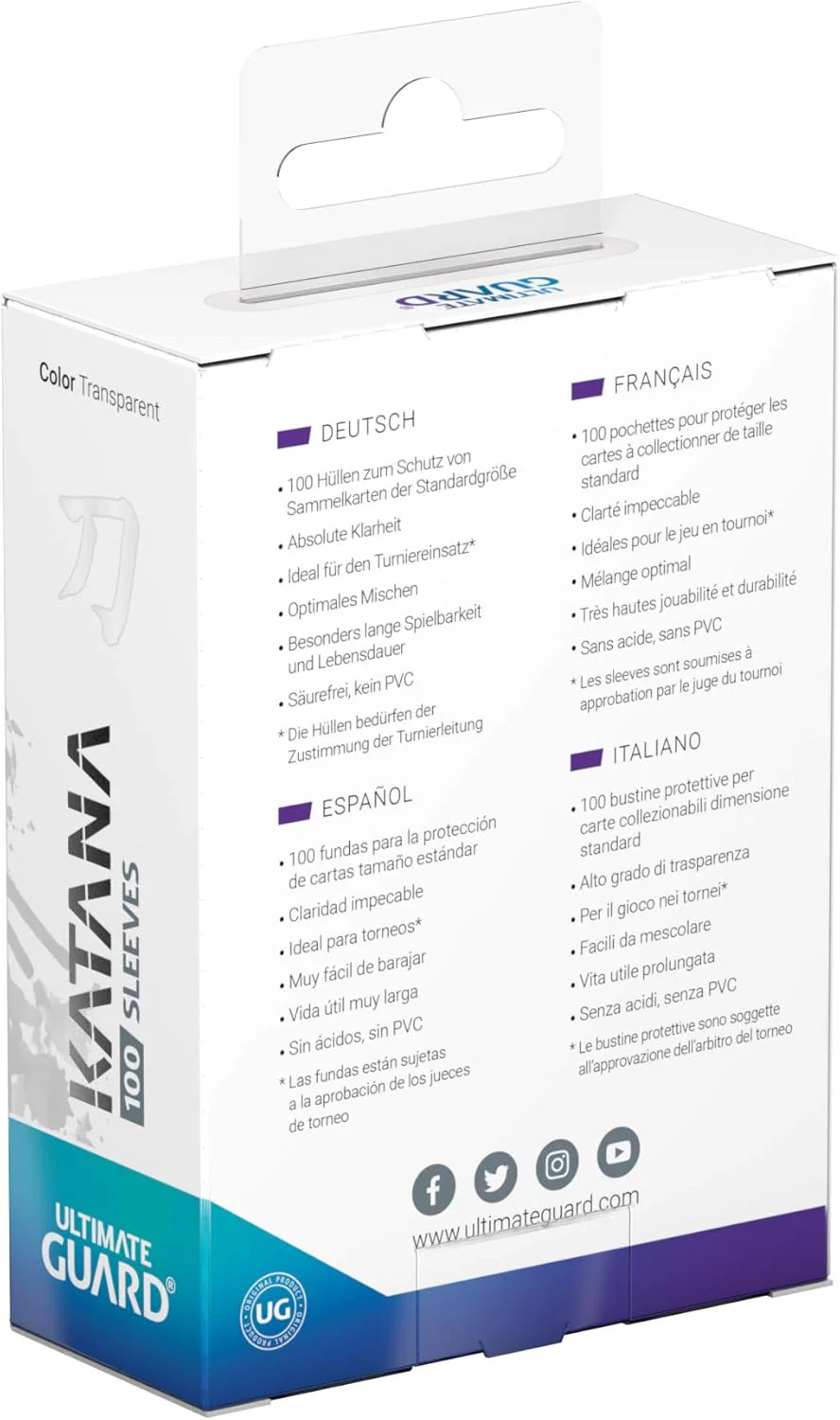 Ultimate Guard - Katana Sleeves - Standard Size - Transparent 100 Pack - Image 4