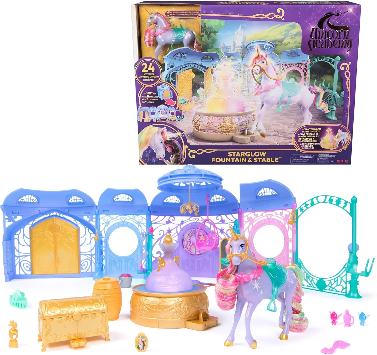 Unicorn Academy Starglow Fountain & Stable Playset - Image 2