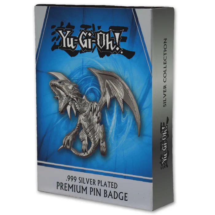 Yu-Gi-Oh! Silver Plated Pin Badge Blue Eyes White Dragon - Image 2
