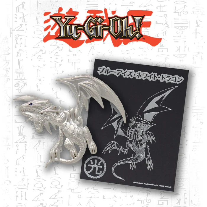 Yu-Gi-Oh! Silver Plated Pin Badge Blue Eyes White Dragon - Image 3